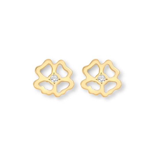 Clover Infinity Stud Earrings 9ct gold plate