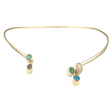 Black opal, gold torque Opals For Sale. Black opal, gold torque