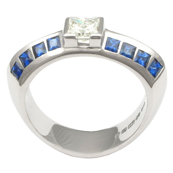 Diamond, sapphire ring