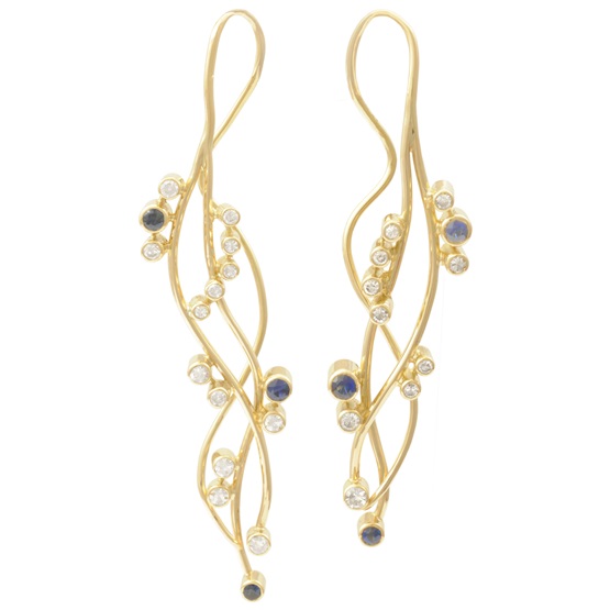 Diamond sapphire earrings