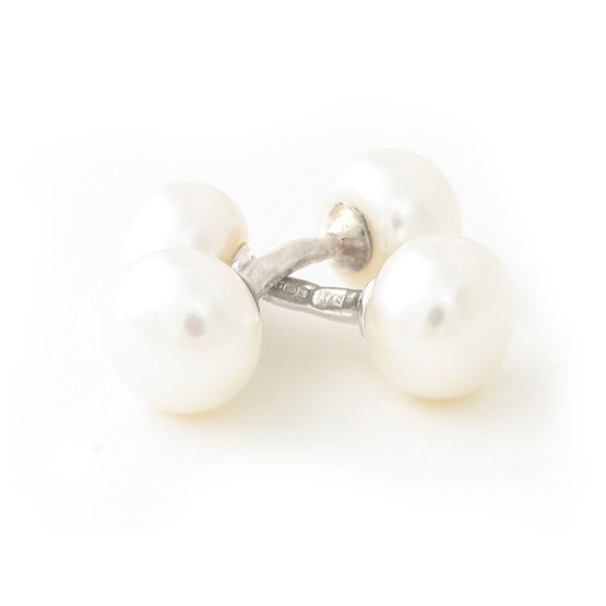White pearl cufflinks