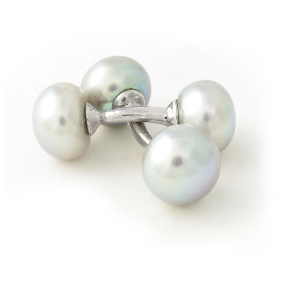 Grey pearl cufflinks