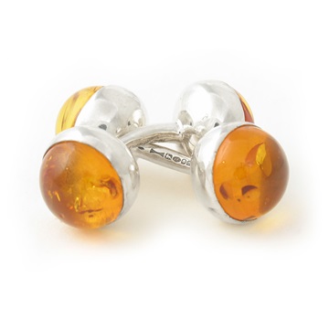 Amber silver cufflinks