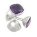 Amethyst silver cufflinks