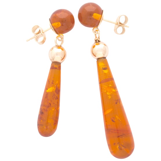 Asymmetric Amber earrings	