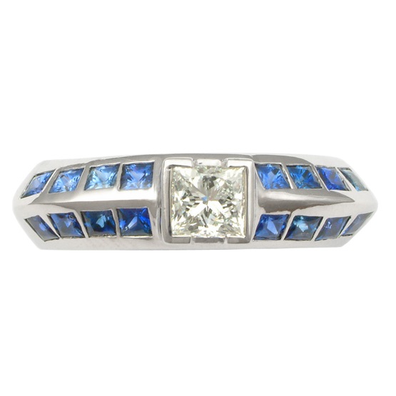 Diamond, sapphire ring